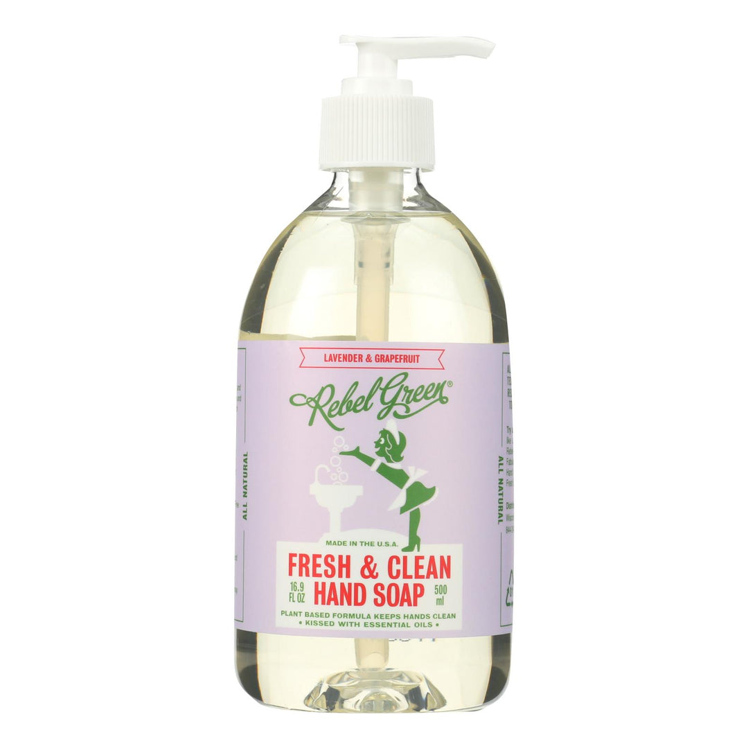 Rebel Green Hand Soap - Lavender - Case Of 4 - 16.9 Fl Oz