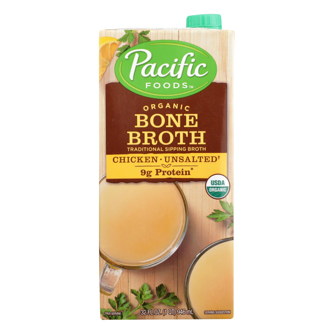 Pacific Natural Foods Bone Broth - Chicken - Case Of 12 - 32 Fl Oz.