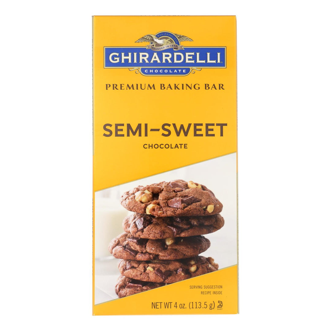 Ghirardelli Baking Bar - Semi-sweet Chocolate - Case Of 12 - 4 Oz.