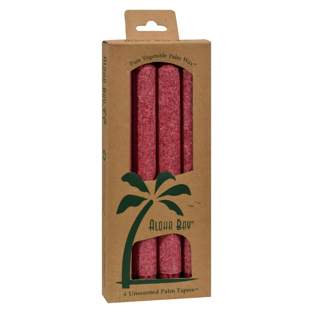 Aloha Bay - Palm Tapers - Burgundy - 4 Candles