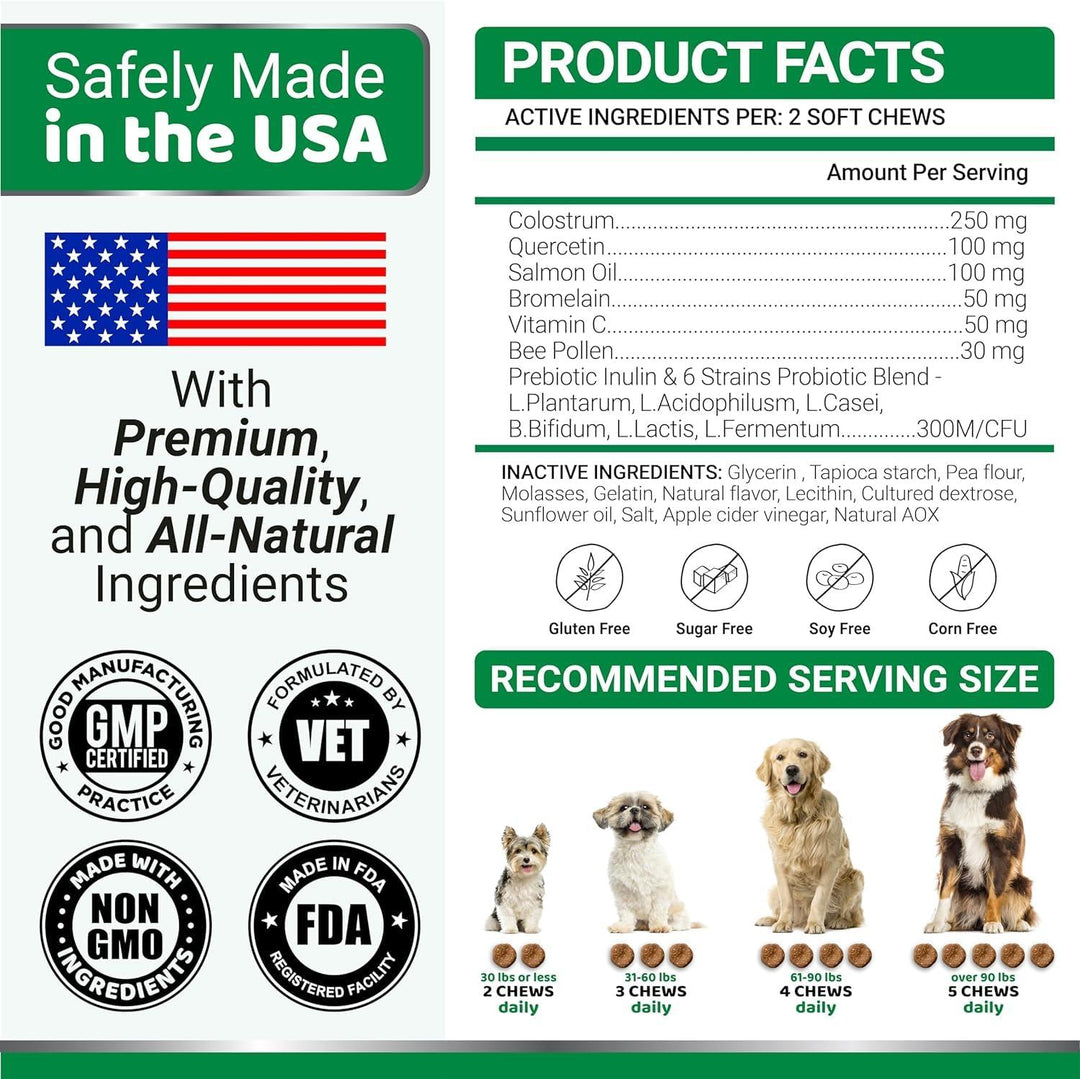 YUMA'S 2 Pack Dog Allergy Relief Chews   Dog Itching Skin Relief Treatment Pills   Anti Itch for Dogs   Itchy and Paw Licking   Dry Skin & Hot Spots   Omega 3 Fish Oil   Skin & Coat Supplement