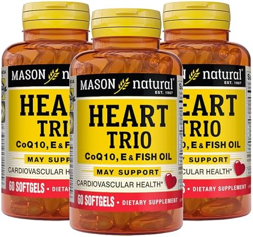 Mason Naturals - Heart Trio - Co Q-10 Vitamin E And Fish Oil - 60 Soft Gels