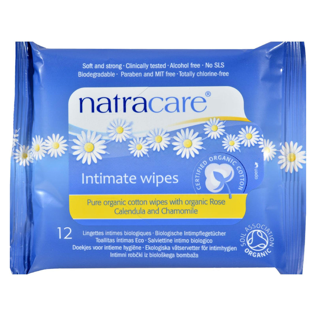 Natracare Organic Cotton Intimate Wipes - 12 Wipes - Case Of 12