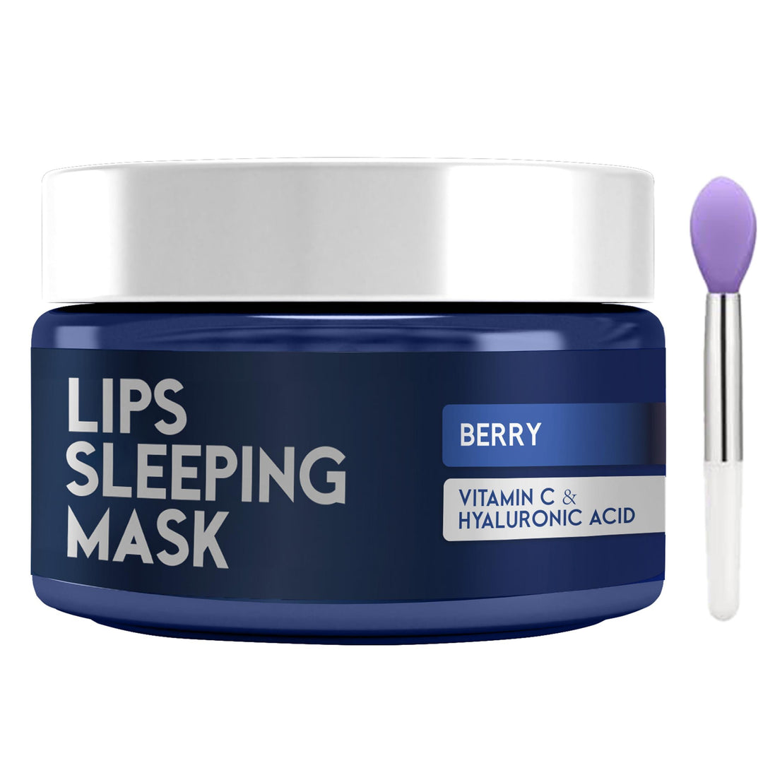 Lip Sleeping Mask with Hyaluronic Acid & Vitamin C   Nourish & Hydrate Dry Lips with Lip Balm   Overnight Lip Mask Moisturizer for Skin Care   Berry