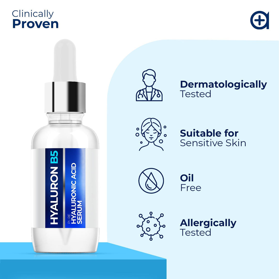 Pure Hyaluronic Acid Serum for Face with Vitamin B5 Hydrating Serum for Sensitive Skin Anti  Aging Serum Brightening Serum for Dark Spots Uneven Skin Tone Fine Lines & Wrinkles