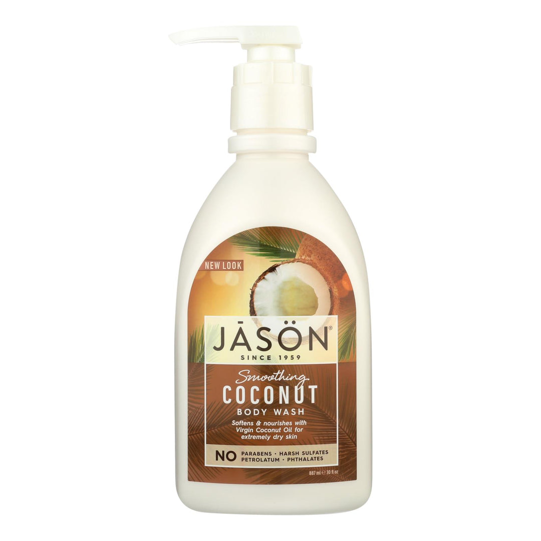 Jason Natural Products Body Wash - Smoothing Coconut - 30 Oz