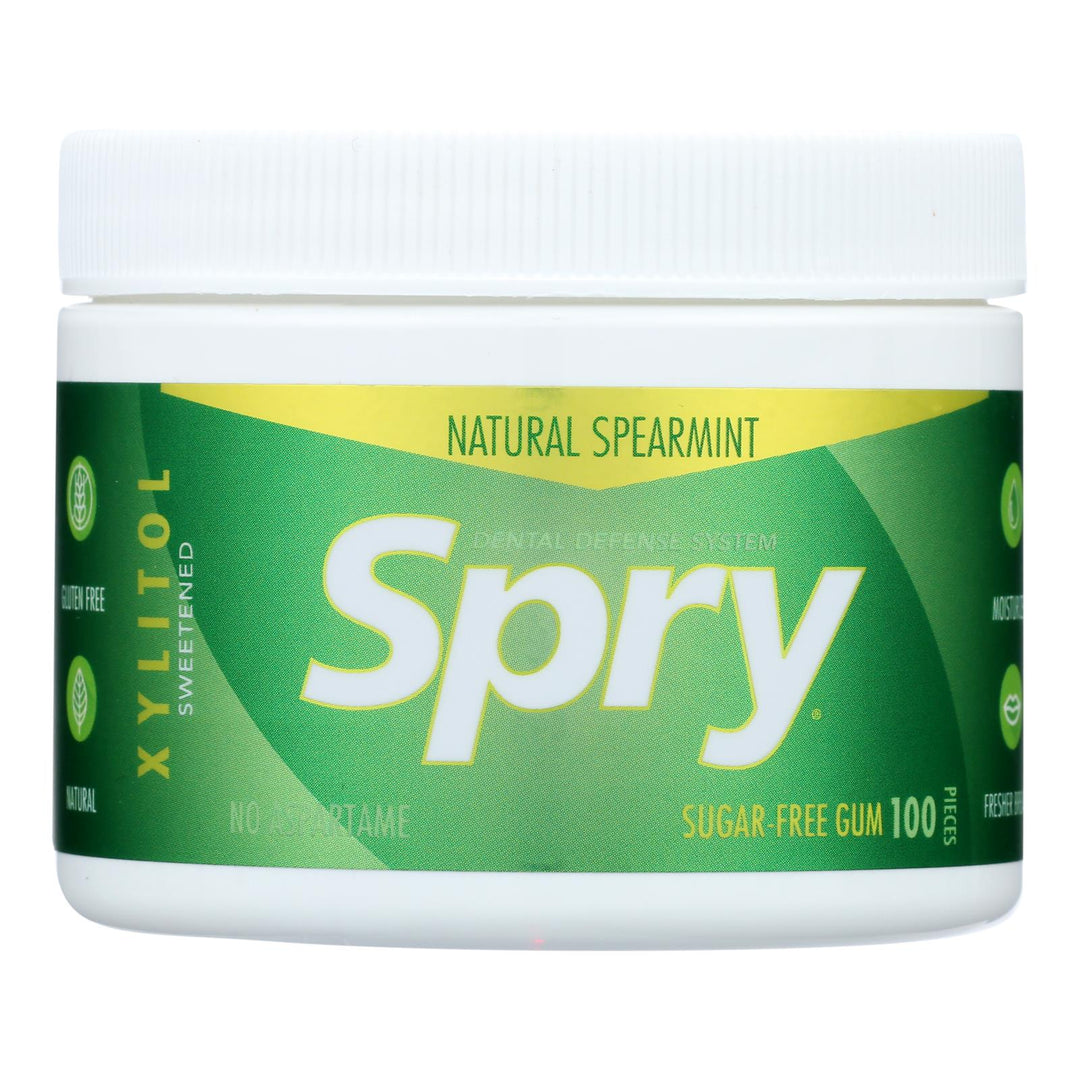 Spry Chewing Gum - Xylitol - Spearmint - 100 Count - 1 Each