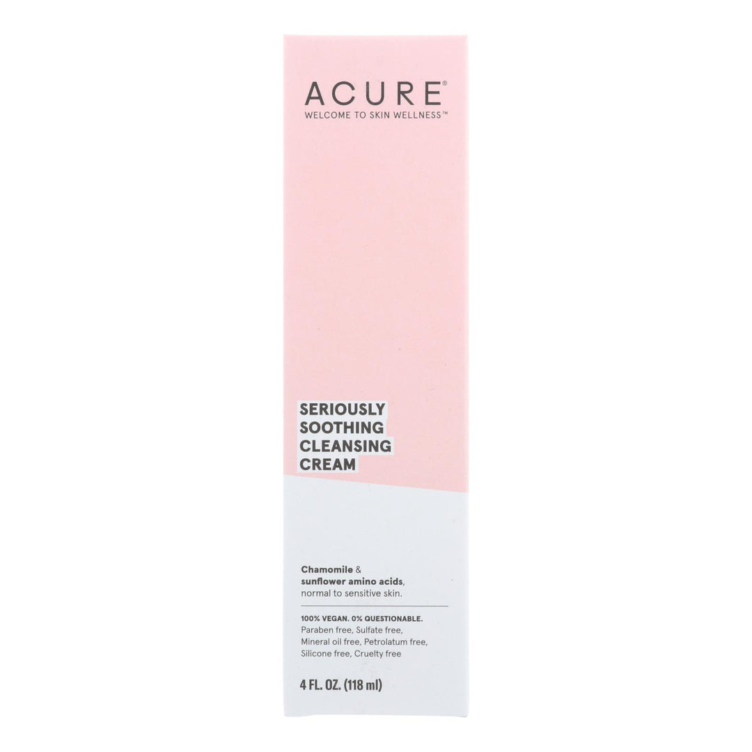 Acure - Sensitive Facial Cleanser - Peony Extract And Sunflower Amino Acids - 4 Fl Oz.