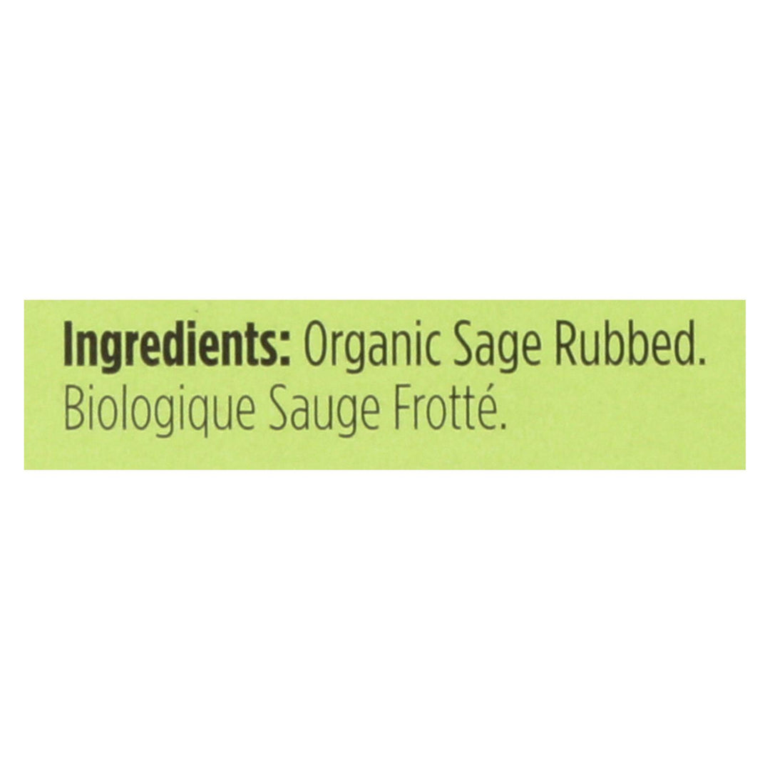 Spicely Organics - Organic Sage - Rubbed - Case Of 6 - 0.1 Oz.