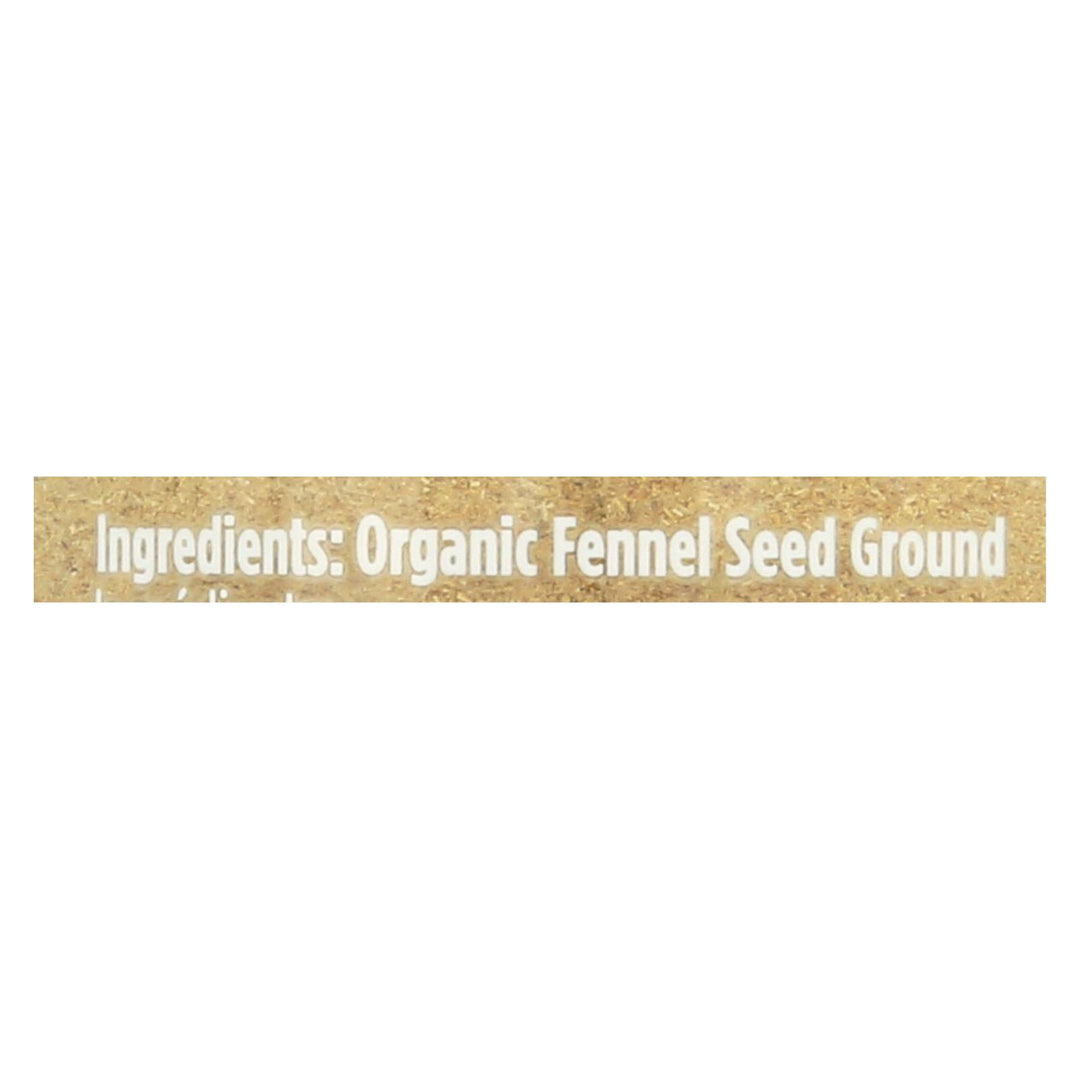 Spicely Organics - Organic Fennel - Ground - Case Of 3 - 1.3 Oz.