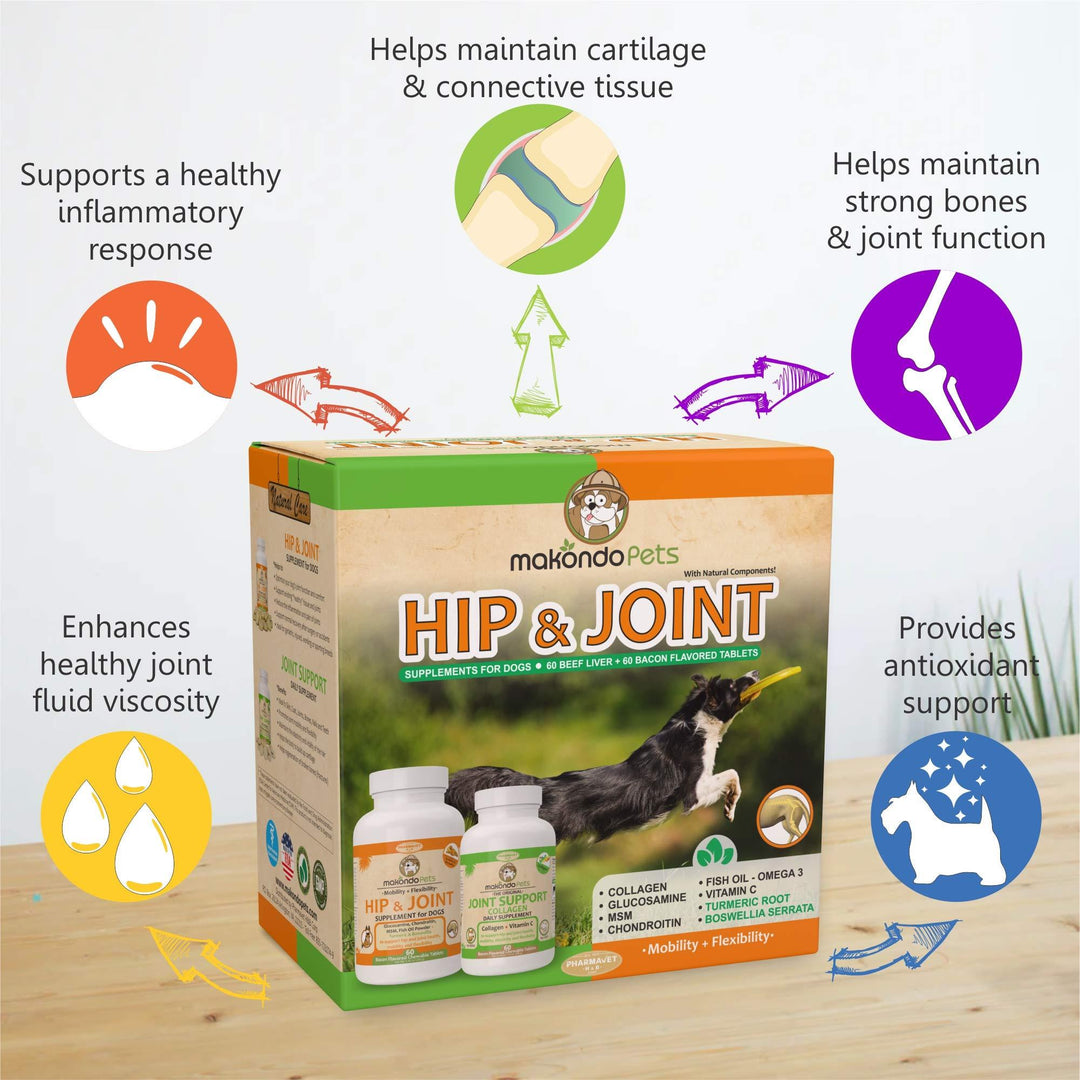 Hip and Joint Supplement for Dogs with Chondroitin Collagen for Dogs Turmeric Boswellia Dog Glucosamine for Dogs & MSM   Dog Arthritis Supplement. Extend Dog Joint Supplement Large Breed and Small