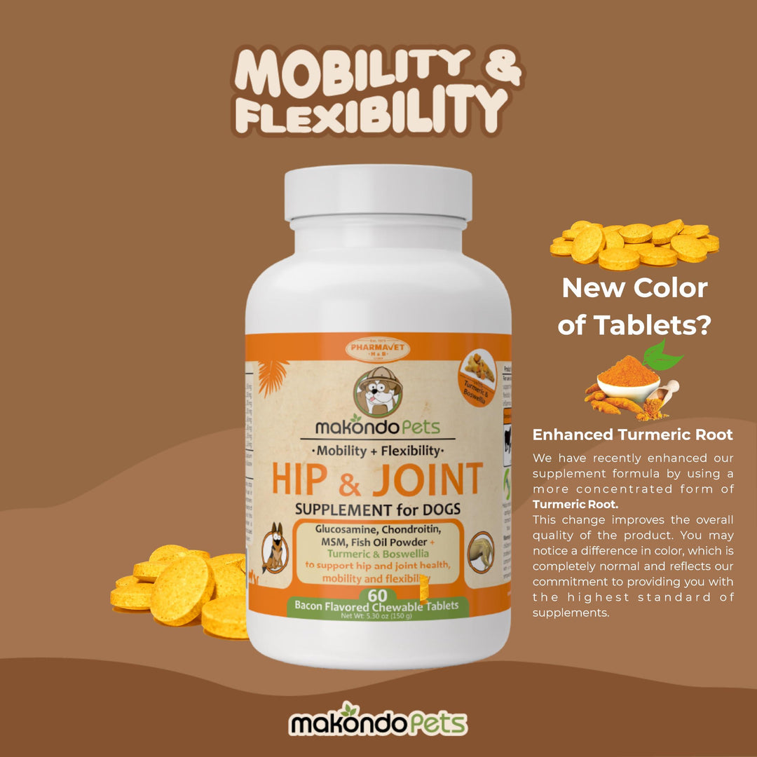 Hip and Joint Supplement for Dogs with Chondroitin Collagen for Dogs Turmeric Boswellia Dog Glucosamine for Dogs & MSM   Dog Arthritis Supplement. Extend Dog Joint Supplement Large Breed and Small