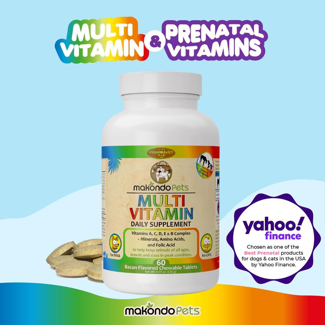 Prenatal Dog Vitamins – Multivitamin for Dogs and Cats with Folic Acid Minerals and Amino Acids. Ideal for Pregnant Breast Feeding and Newborn Pets – Senior Dog Supplement Complete Puppy Vitamins.