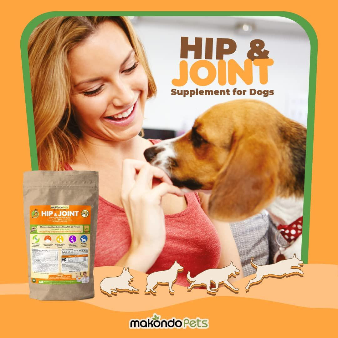 Joint Supplement for Dogs | 90 Turmeric for Dogs Chews Plus Fish Oil Glucosamine for Dogs Chondroitin MSM   Vitamin C for Dogs | Dog Hip and Joint Supplement Dogs Mobility Support & Dog Pain Relief