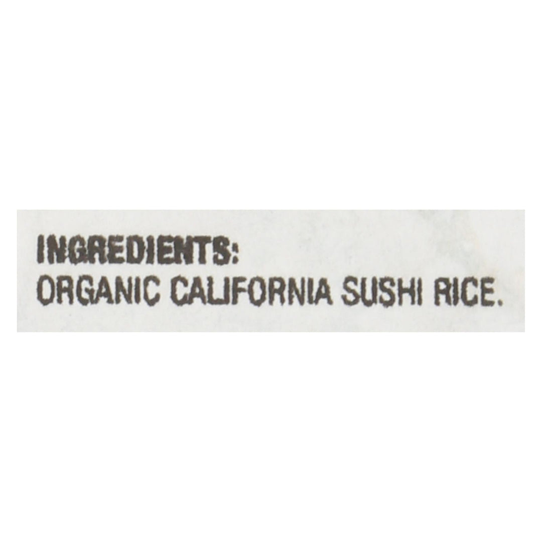 Lundberg Family Farms Organic Sushi Short Grain White Rice - Case Of 25 Lbs