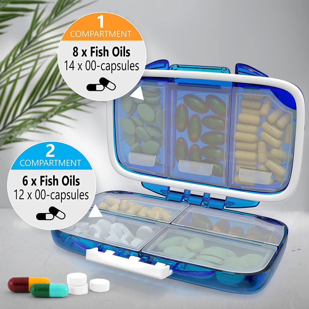 Travel Pill Organizer   Moisture Proof Pill Holder Daily Medicine Organizer Box Small Pill Case for Vitamin Supplement Pocket Pharmacy with Labels Pill Box for Purse Cute Pill Container 7 Compartments