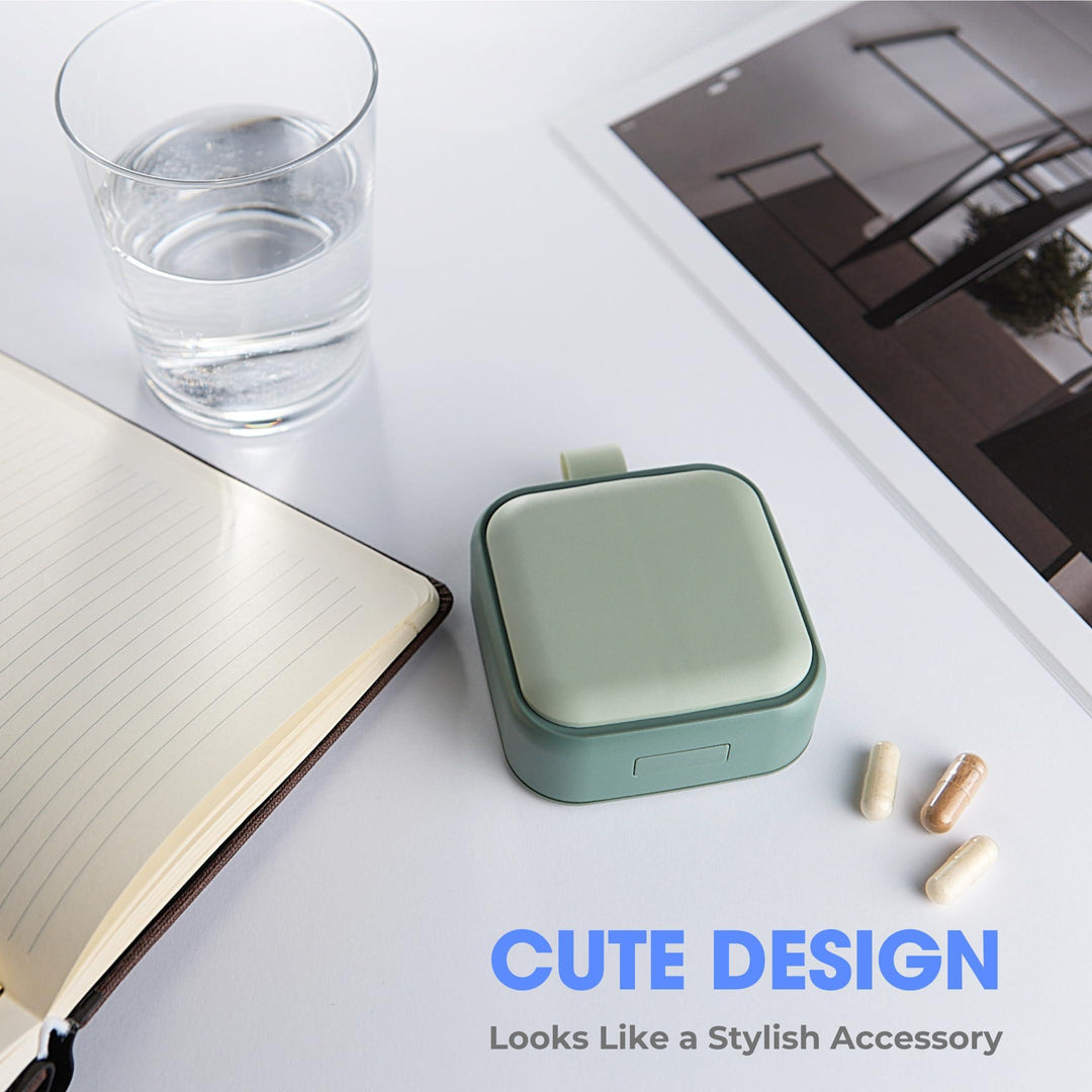 Travel Medicine Pill Organizer Small Pill Box for Purse Mini Pill Case Cute Pill Container Portable Pill Holder Compact Vitamin Supplement Dispenser Pretty Pocket Medication Storage Daily Pills Boxes