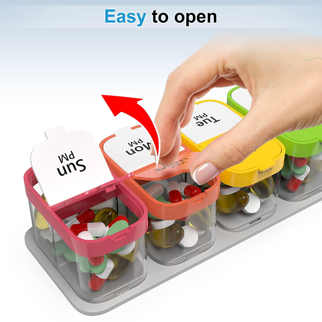 Extra Large Weekly Pill Organizer   XL Daily Pill Box   7 Day Am Pm Jumbo Pill Case Container for Supplements Big Pill Holder Twice A Day Oversized Daily Medicine Organizer for Vitamins