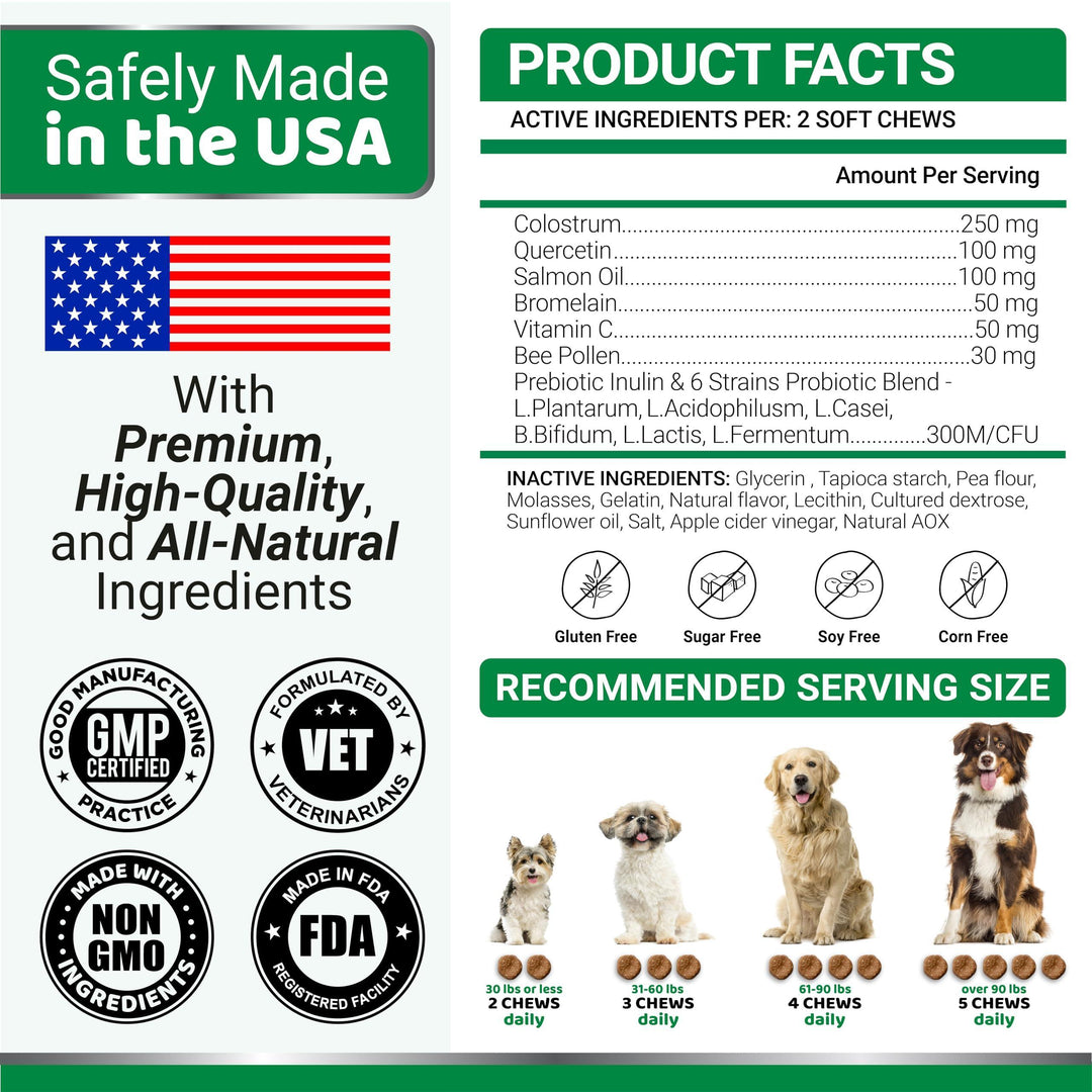 YUMA'S Dog Allergy Relief Chews   Dog Itching Skin Relief Treatment Pills   170 Treats   Anti Itch for Dogs   Itchy and Paw Licking   Dry Skin & Hot Spots   Omega 3 Fish Oil   Skin & Coat Supplement