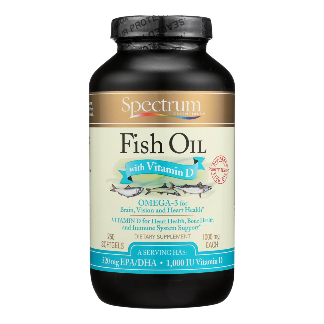 Spectrum Essentials Omega-3 Fish Oil With Vitamin D Dietary Supplement  - 1 Each - 250 Sgel