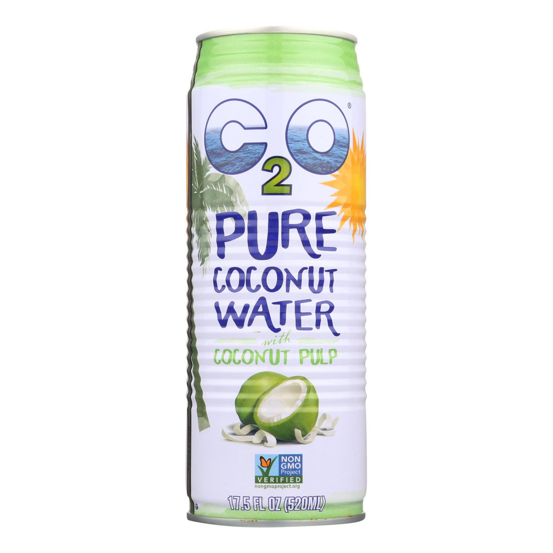 C2o - Pure Coconut Water Pure Pulp Coconut Water - Case Of 12 - 17.5 Fl Oz