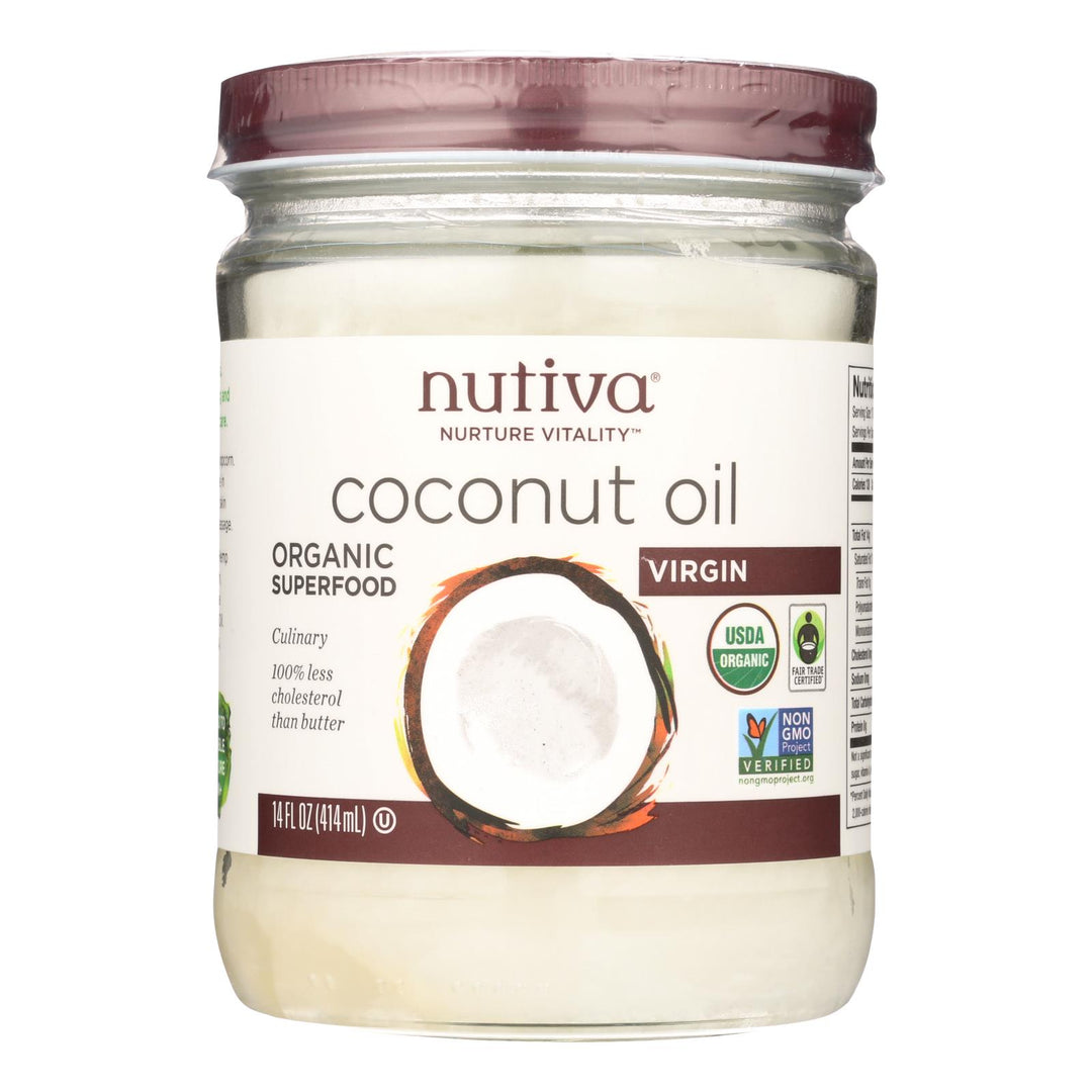 Nutiva Coconut Oil - Organic - Superfood - Virgin - Unrefined - 14 Oz - Case Of 6