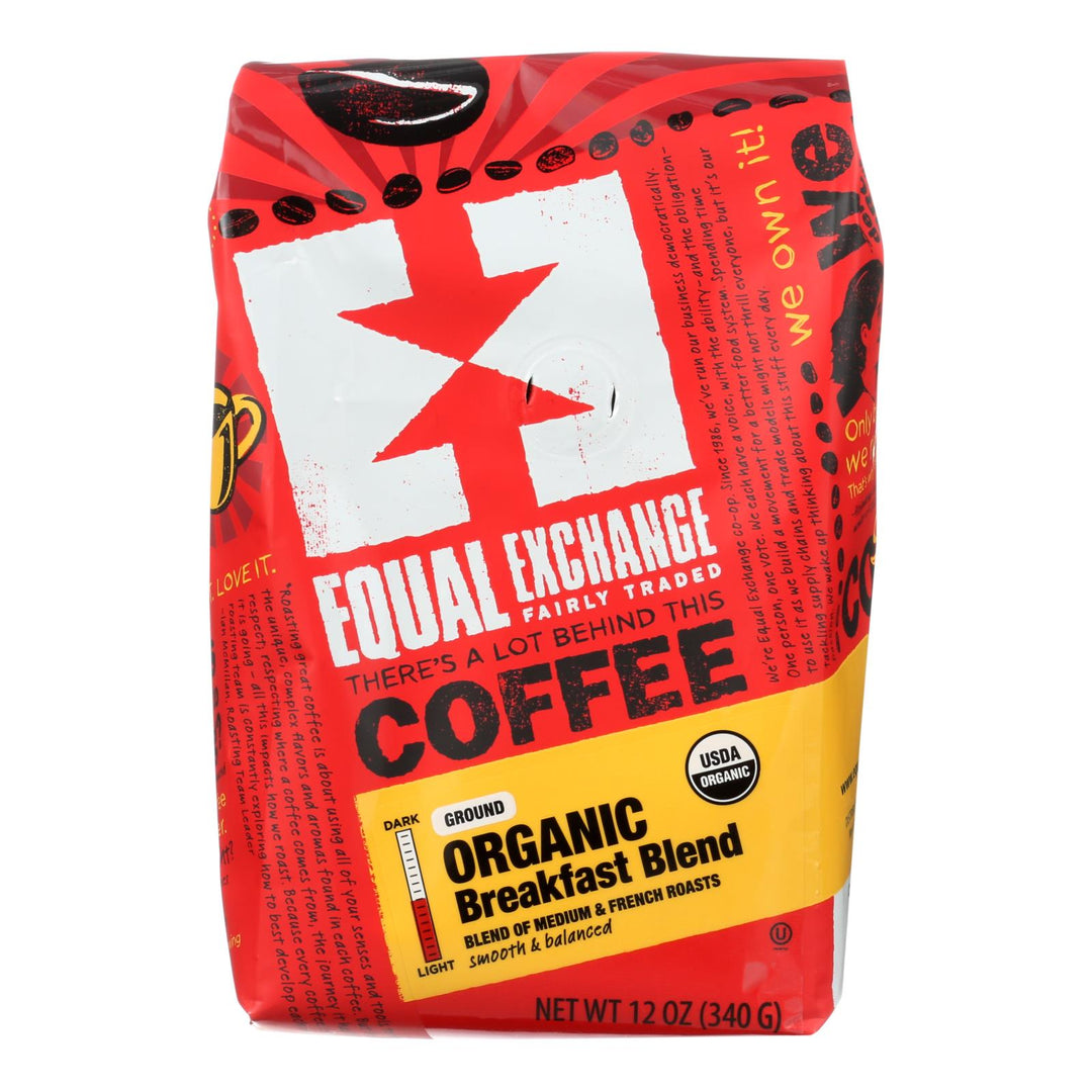 Equal Exchange Organic Drip Coffee - Breakfast Blend - Case Of 6 - 12 Oz.