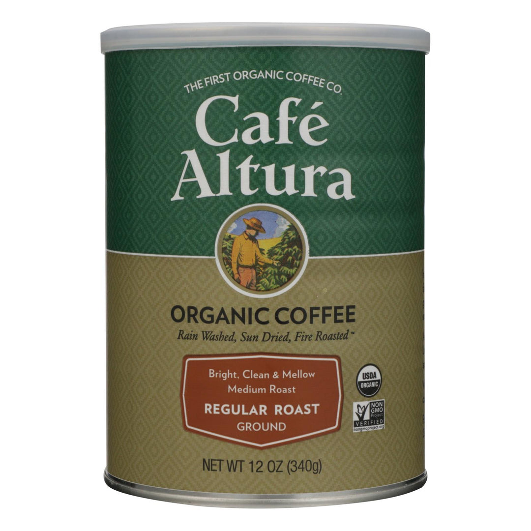 Cafe Altura - Organic Ground Coffee - Regular Roast - Case Of 6 - 12 Oz.