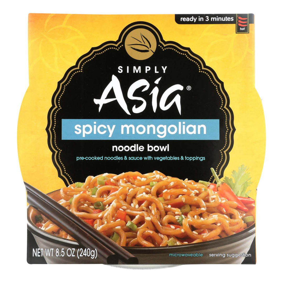 Simply Asia Spicy Mongolian Noodle Bowl - Case Of 6 - 8.5 Oz.