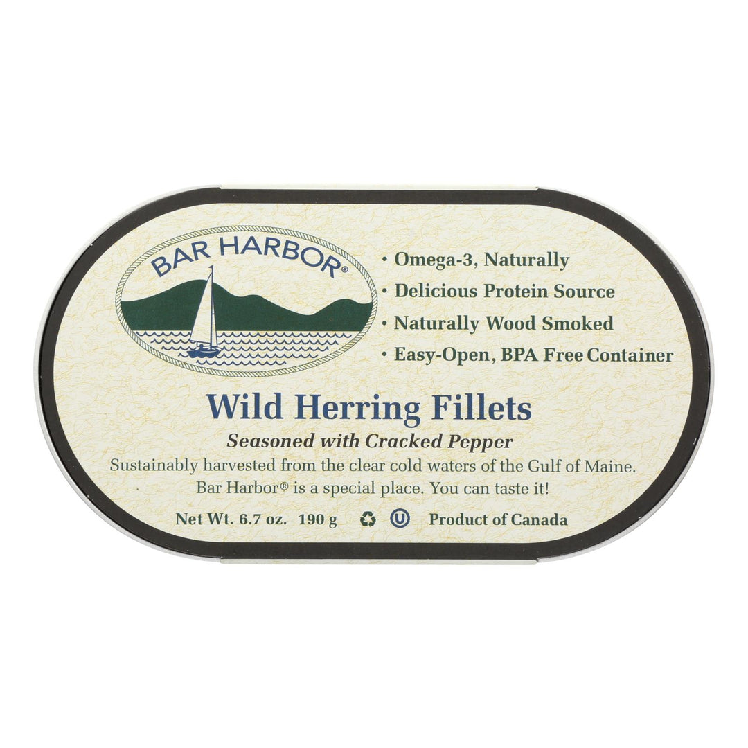 Bar Harbor - Wild Herring Fillets - Cracked Pepper - Case Of 12 - 6.7 Oz.