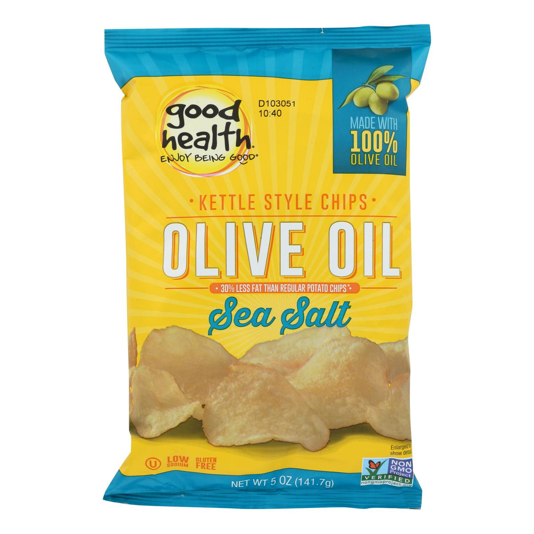 Good Health Kettle Chips - Sea Salt - Case Of 12 - 5 Oz.