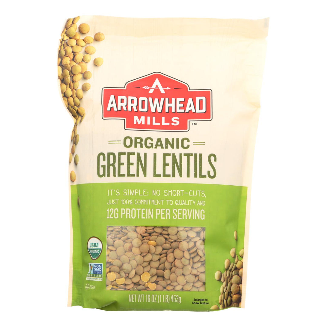 Arrowhead Mills - Organic Green Lentils - Case Of 6 - 16 Oz.