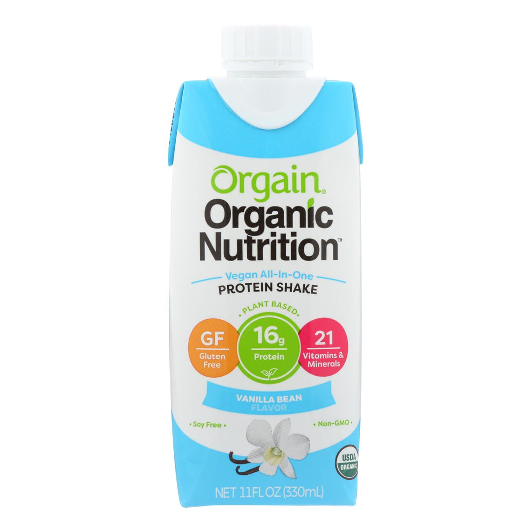 Orgain Organic Nutritional Shakes - Sweet Vanilla Bean - Case Of 12 - 11 Fl Oz.