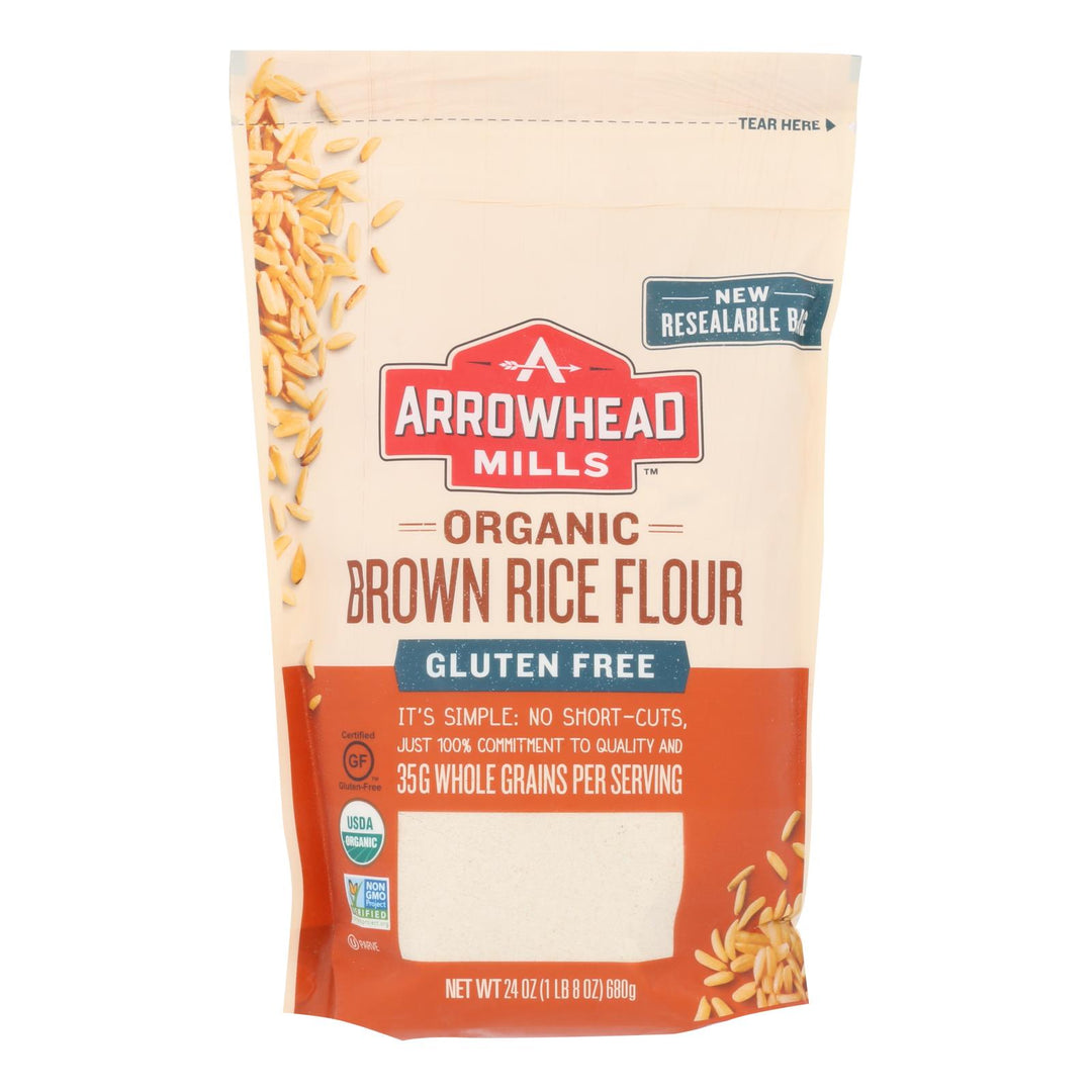 Arrowhead Mills - Organic Brown Rice Flour - Gluten Free - Case Of 6 - 24 Oz.