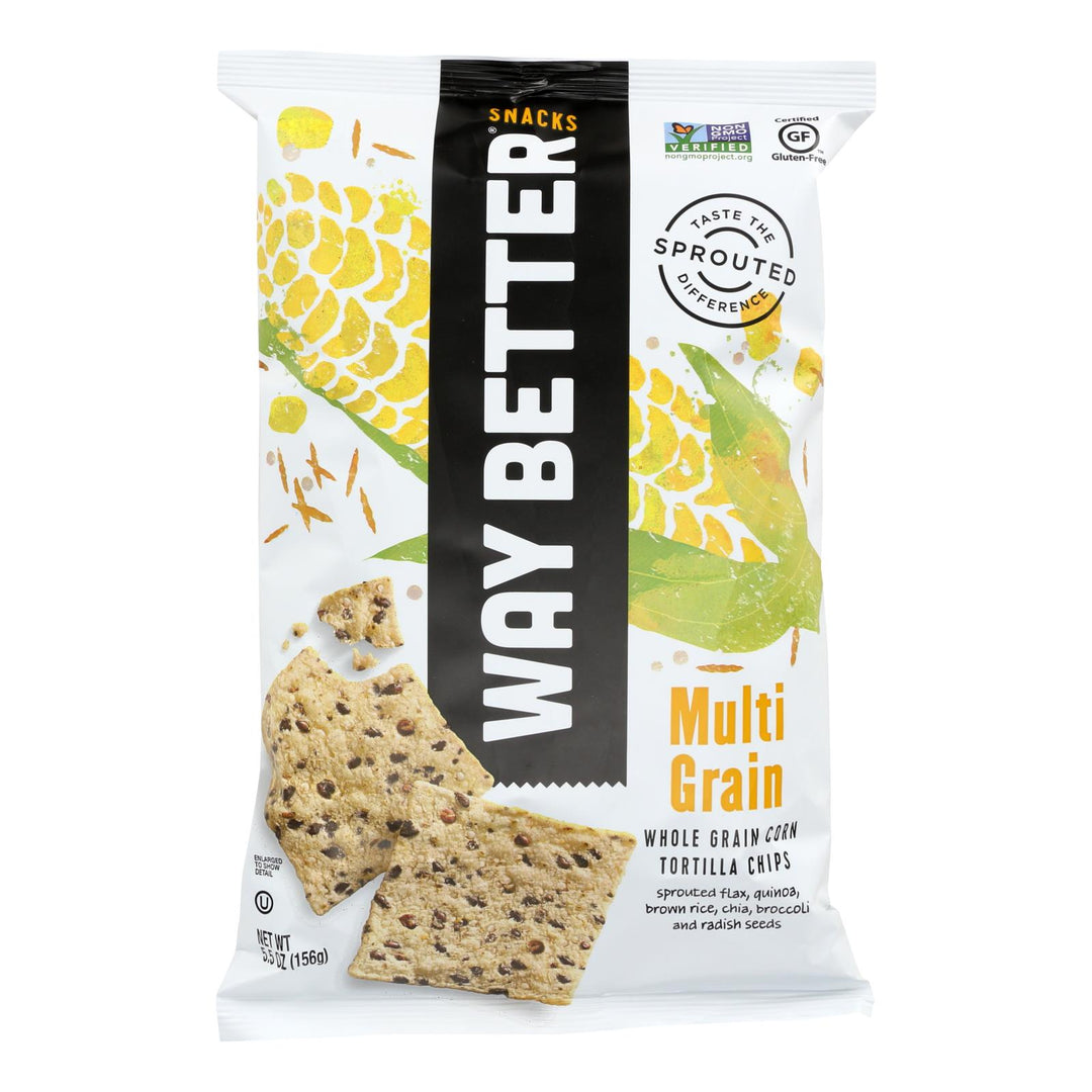 Way Better Snacks Tortilla Chips - Multi - Grain - Case Of 12 - 5.5 Oz.