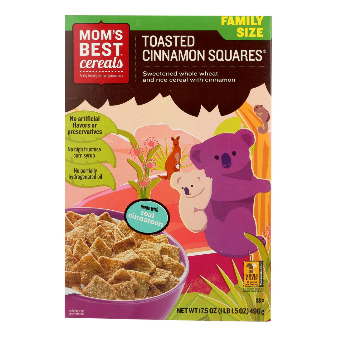 Mom's Best Naturals Toasted Cinnamon Squares - Case Of 14 - 17.5 Oz.