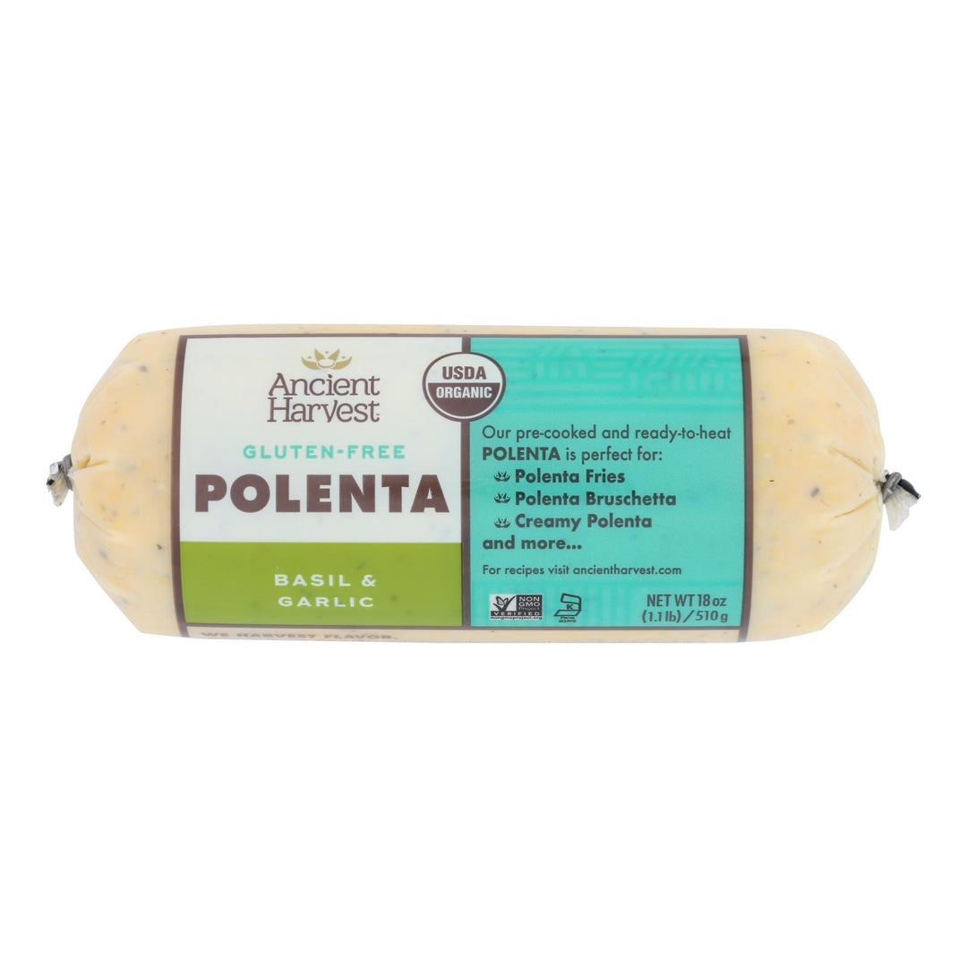 Food Merchants Organic Polenta - Basil Garlic - Case Of 12 - 18 Oz.