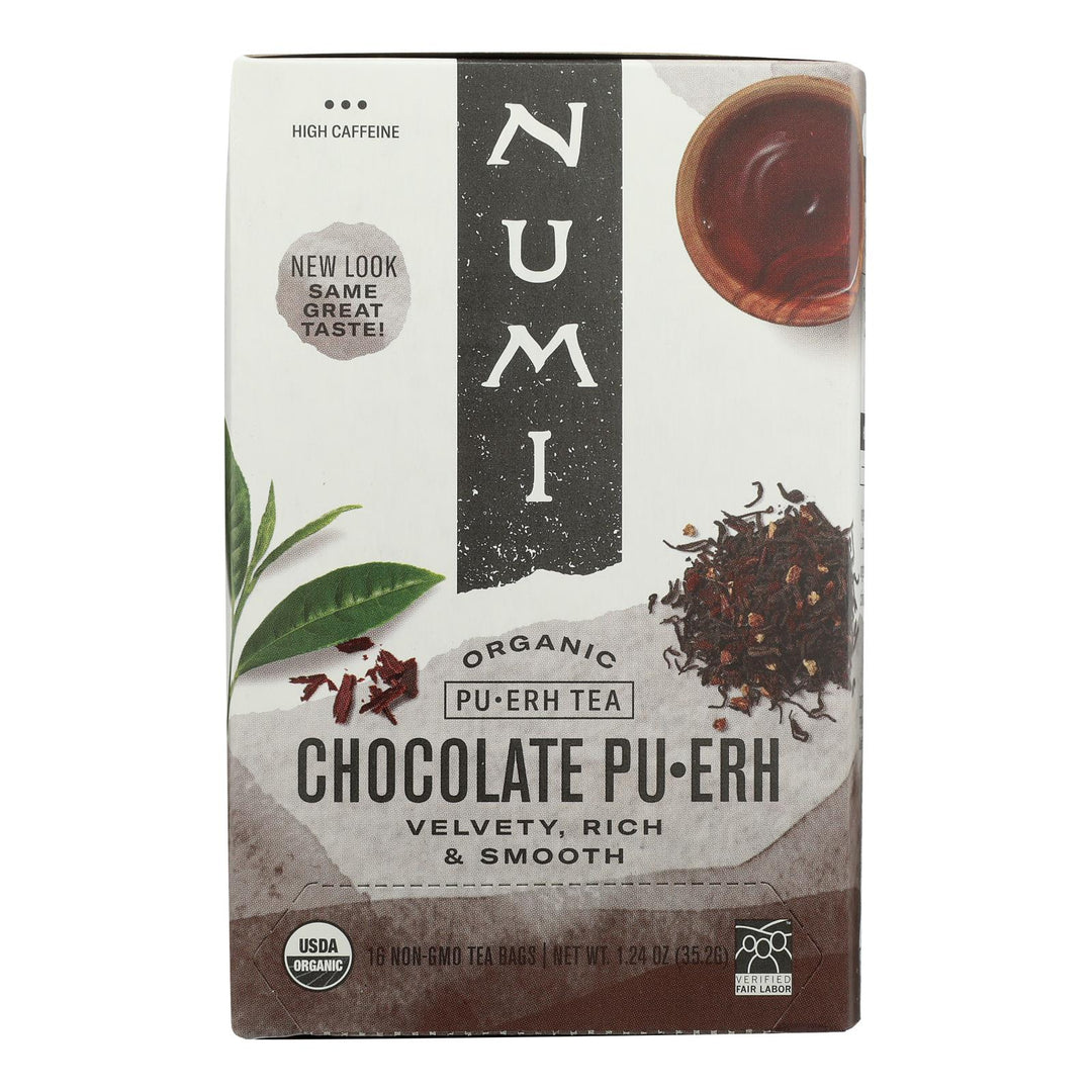 Numi Tea Organic Chocolate Pu-erh - Case Of 6 - 16 Bag