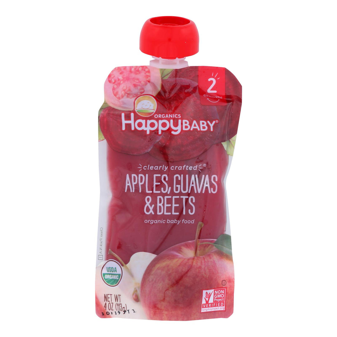 Happy Baby Happy Baby Clearly Crafted - Apples - Guavas And Beets - Case Of 16 - 4 Oz.