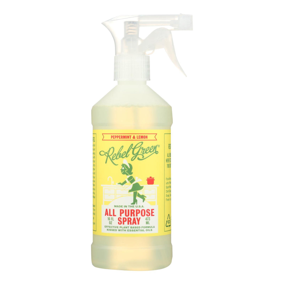 Rebel Green All Purpose Spray - Peppermint Lemon - Case Of 4 - 16 Fl Oz