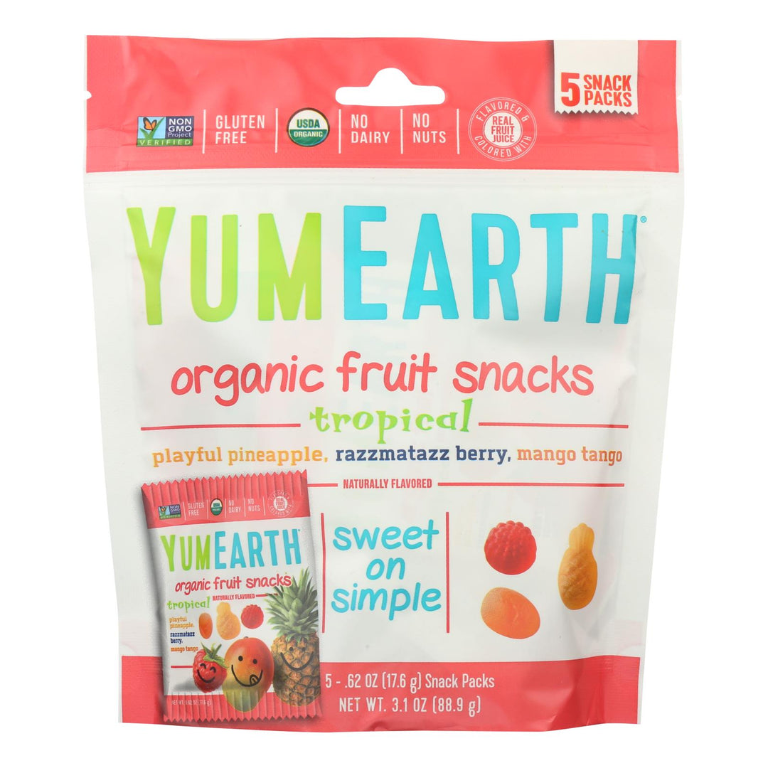 Yumearth Organics Organic - Raspberry - Pineapple - Mango - Case Of 12 - 3.1 Oz.