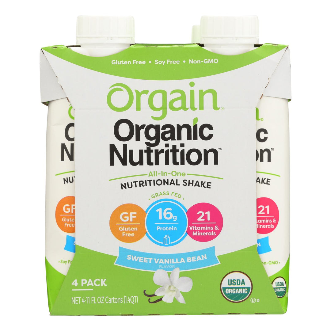 Orgain Organic Nutrition Shake - Vanilla Bean - 11 Fl Oz - Case Of 12