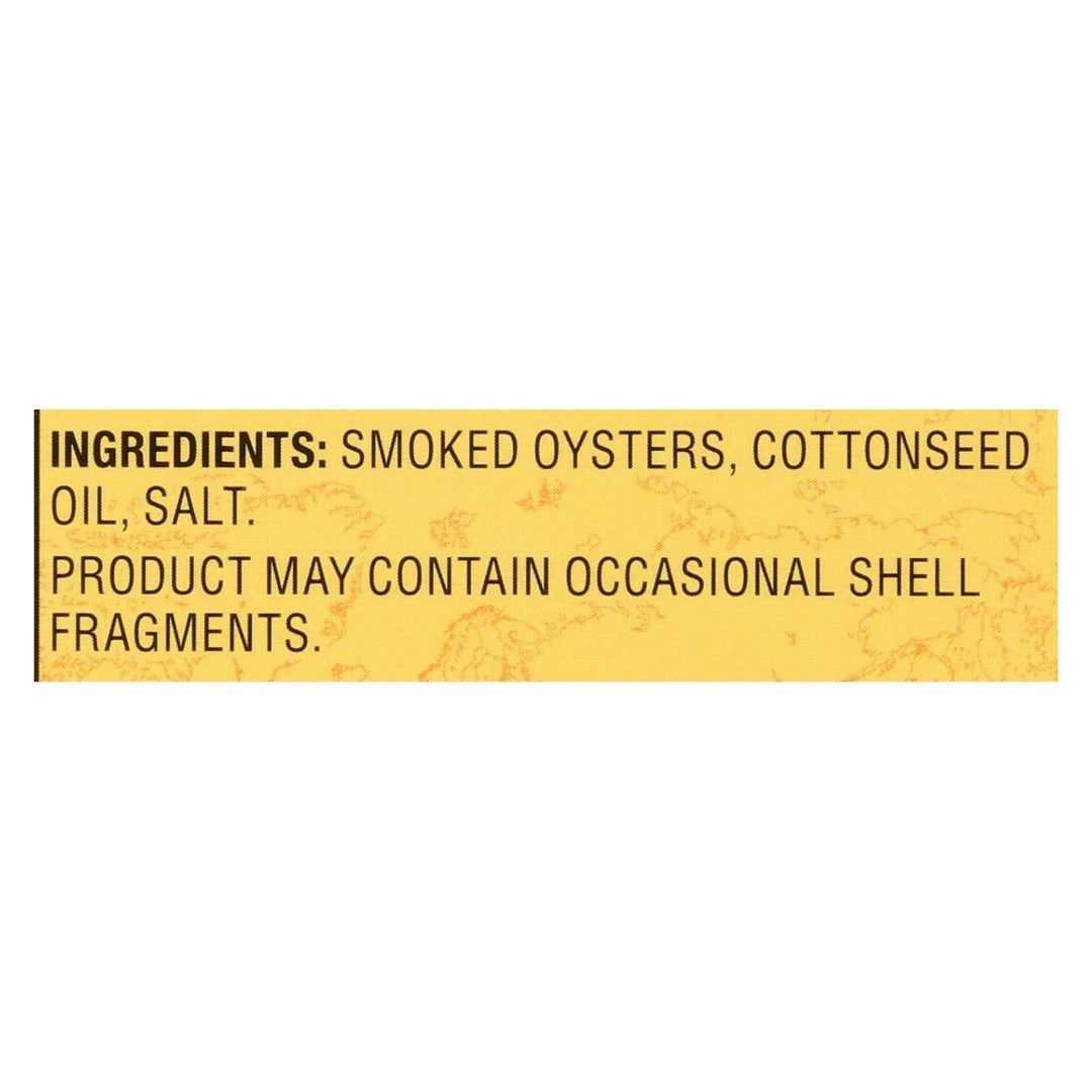 Reese Oysters - Smoked - Large - 3.7 Oz - Case Of 10