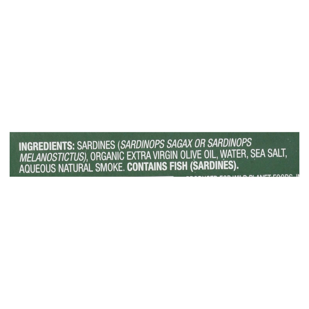 Wild Planet Wild Sardines In Extra Virgin Olive Oil - Case Of 12 - 4.375 Oz.