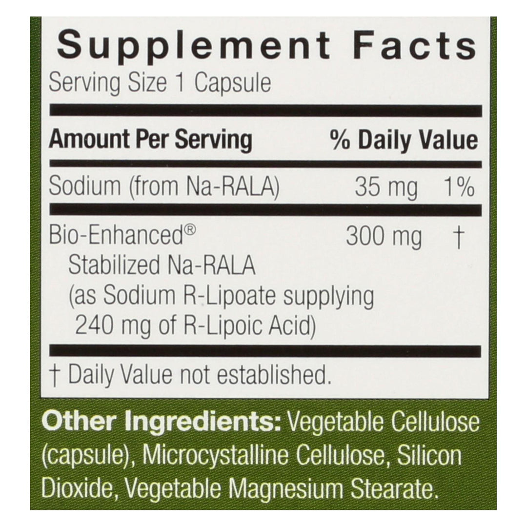 Genceutic Naturals R-lipoic Acid Plus - 300 Mg - 60 Vcaps