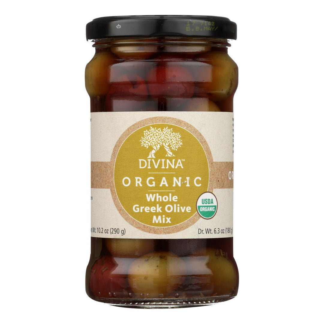 Divina - Organic Greek Mixed Olives - Case Of 6 - 6.35 Oz.