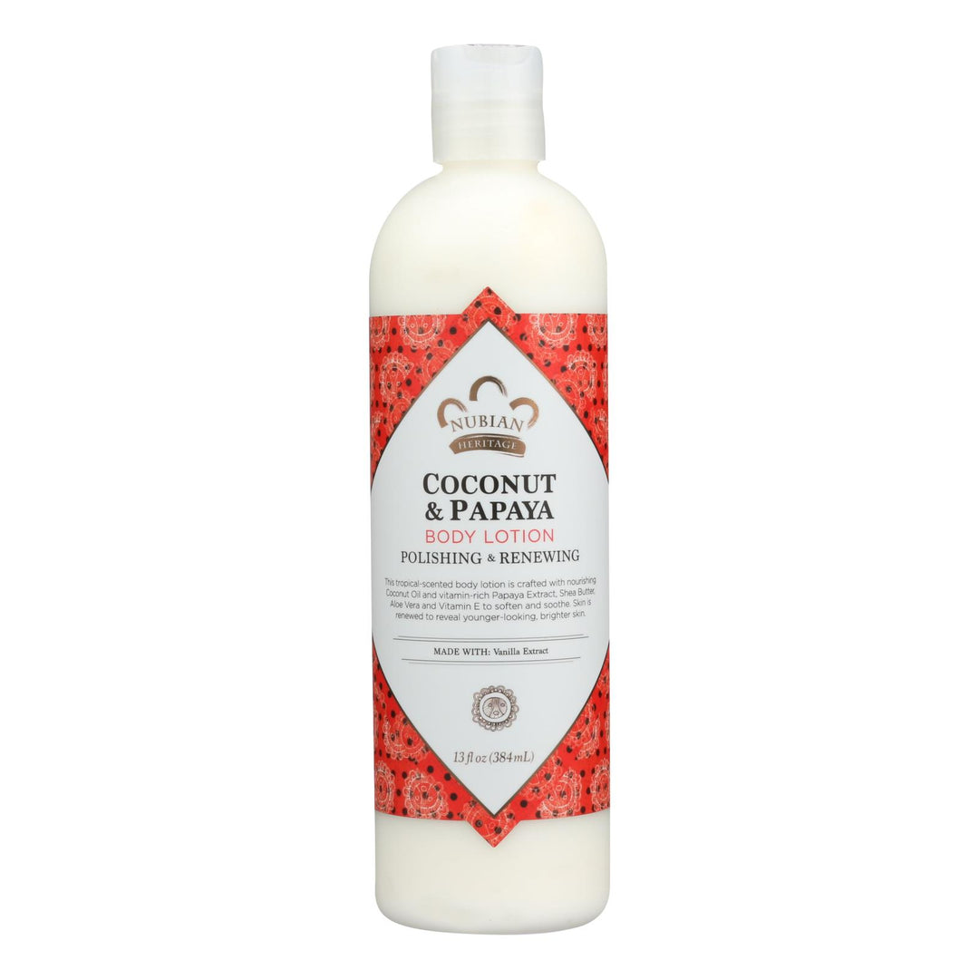 Nubian Heritage Lotion - Coconut And Papaya - 13 Oz