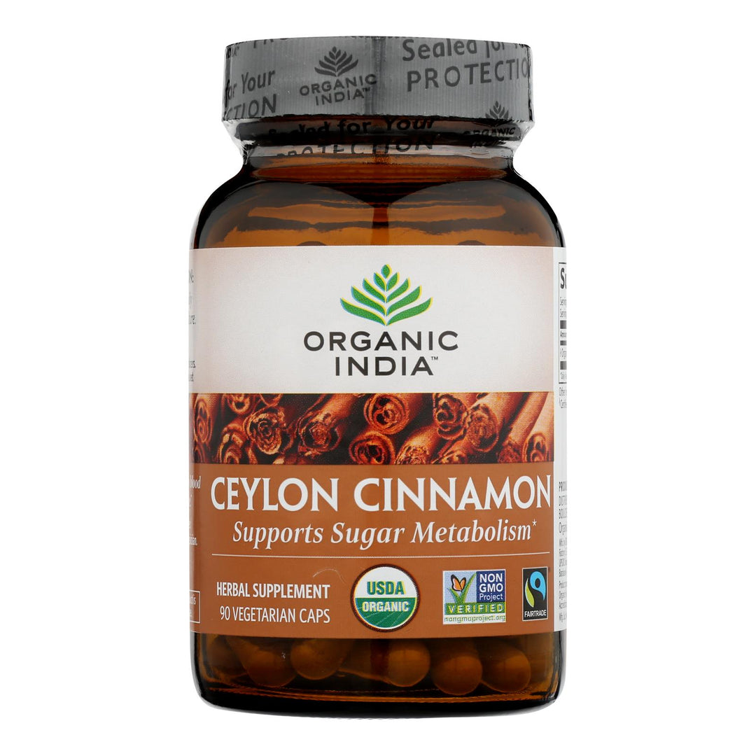 Organic India Organic Herbal Supplement -cinnamon - 90 Vcap