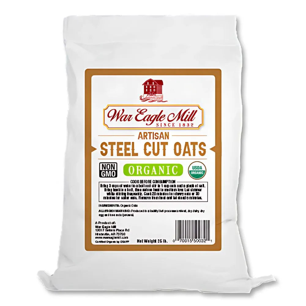 Bulk Grains Organic Steel Cut Oats - Single Bulk Item - 25lb